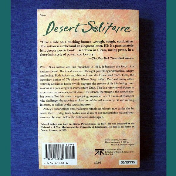 Book - Desert Solitaire: A Season in the Wilderness by Edward Abbey - Picture 9 of 9